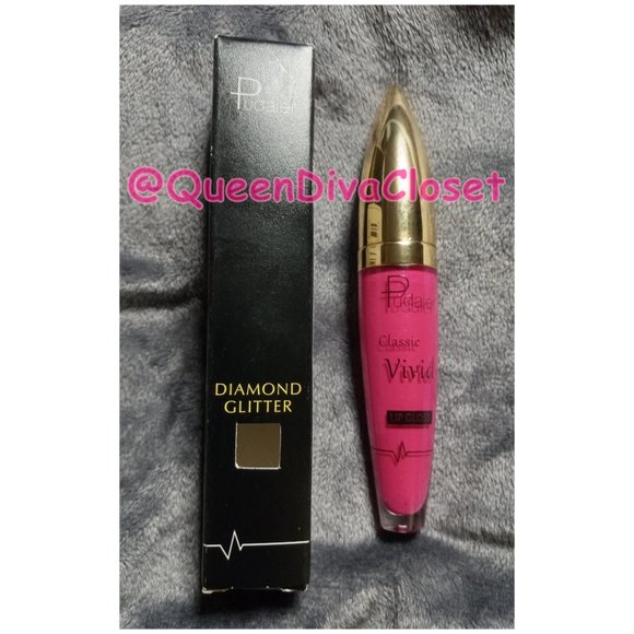 Lux Matte Magenta Dark Pink #14 Lasting Glitter Gloss Liquid Lipstick Tint - Picture 2 of 6